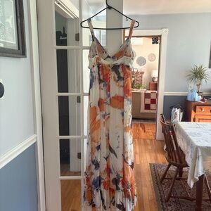 BCBGeneration Floral Maxi Dress - Orange, Blue, White
